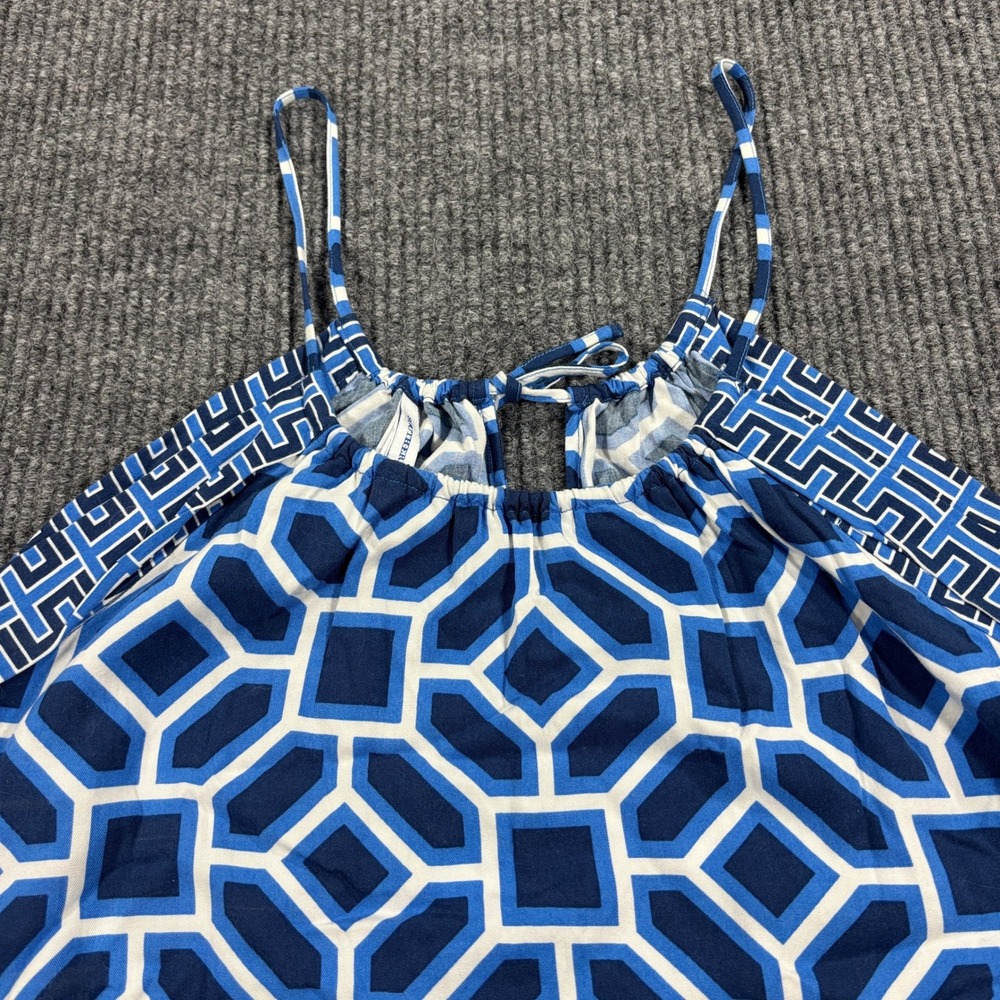 Southern Tide Tank Top Women Size M Blue Geometric Print Spaghetti Strap Cami